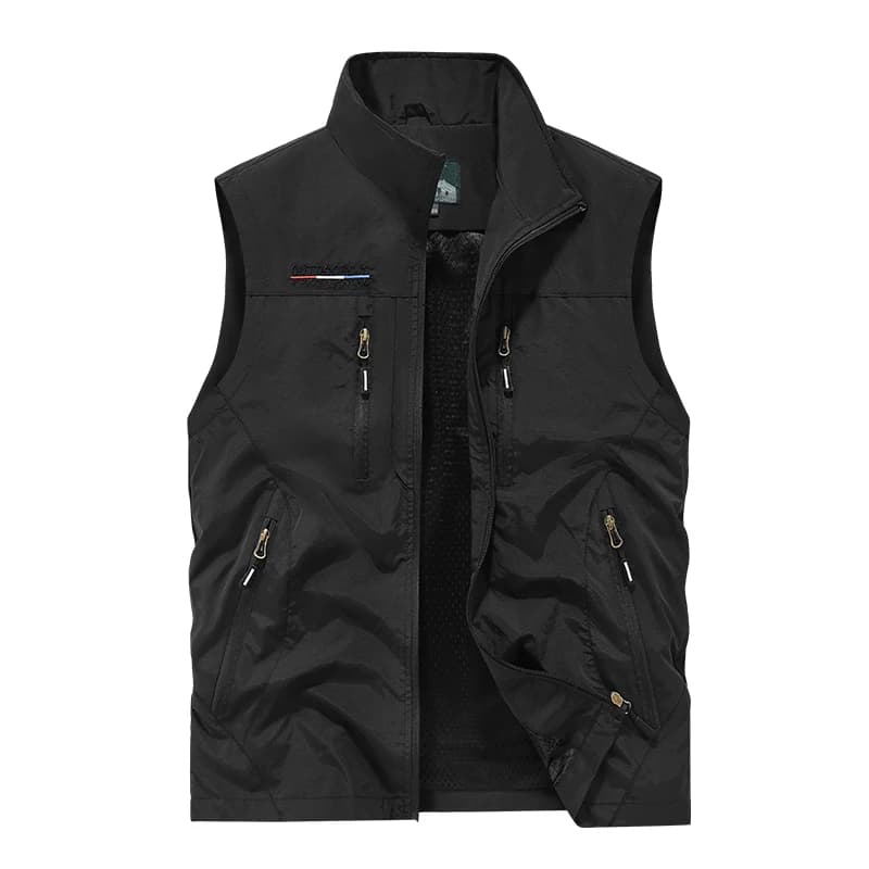 Veste utilitaire pêche photographie multi-poches pour homme, taille large et coupe décontractée