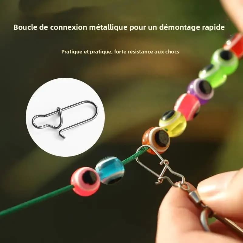 Attache pêche inox Linnhue pour poissons vivants avec mousqueton et accessoires de pêche