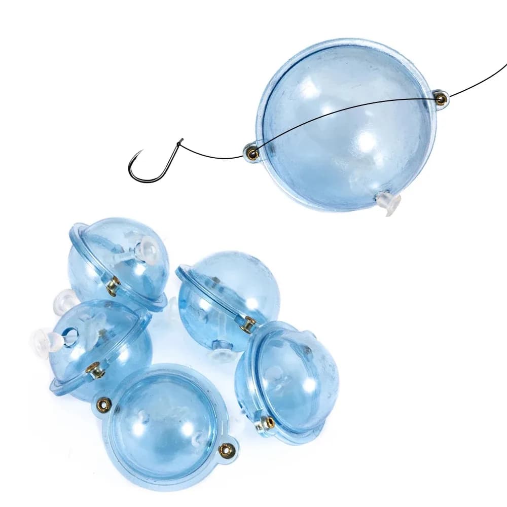 Lot de 5 flotteurs de pêche creux transparents ABS pour bulles de surface et lancers