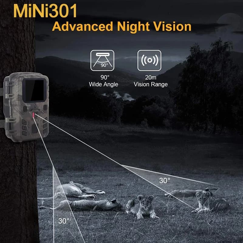 Mini caméra trail IR LED vision nocturne - IP65 étanche piège photo wildlife 1080P 20MP 20m