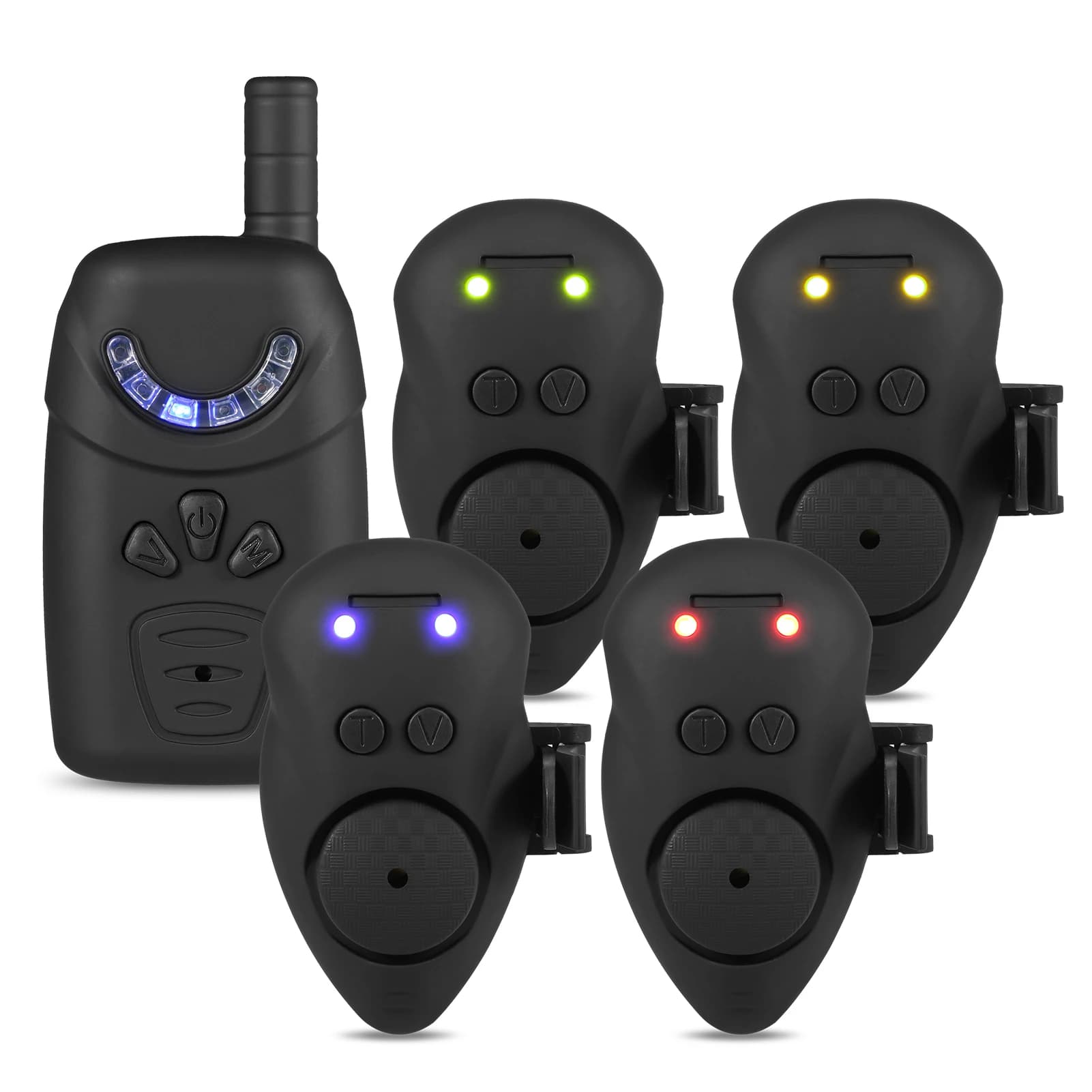 Kit alarme appât Lixada lumineux pour pêche - Indicateur numérique avec étui portable étanche