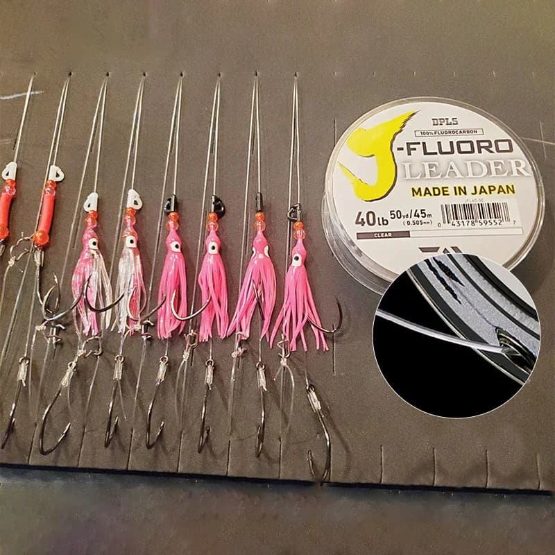 Bas de ligne fluorocarbone Daiwa J-Fluorocarbon 100m/50m coulant transparent fabriqué au Japon