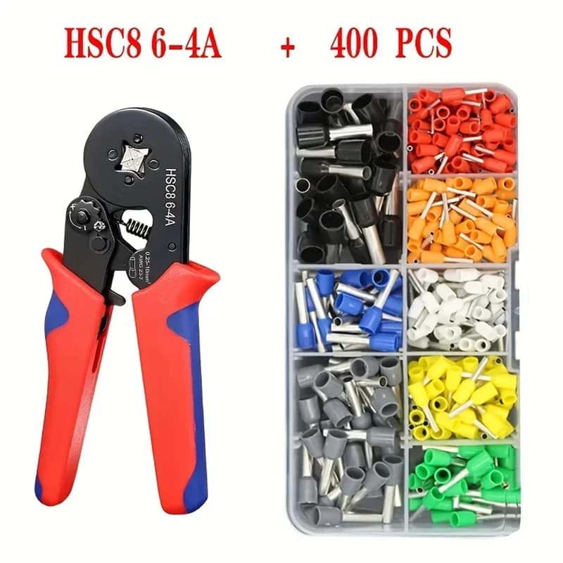 Kit pince à sertir HSC8 pour embouts ferrule 0.25-10mm², outil électricien pêche professionnel