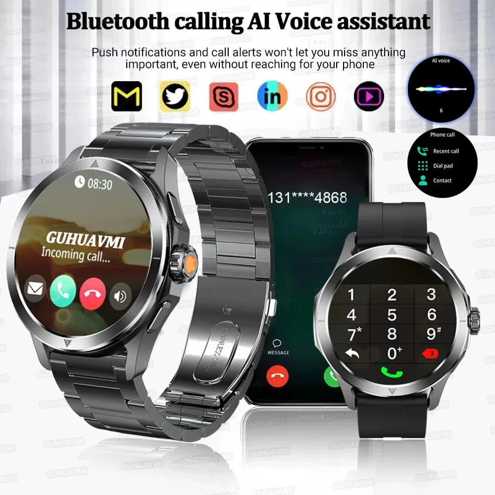 Montre connectée Xiaomi S4 Ultra pour pêche : GPS, boussole, étanche, appels Bluetooth, écran AMOLED