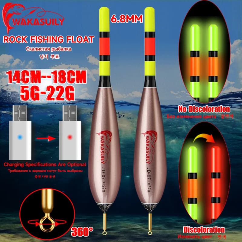Flotteur Pêche Roche Électronique Lumineux 6.8MM - Détection Gravité Haute Sensibilité - Équipement Pêche Extérieur
