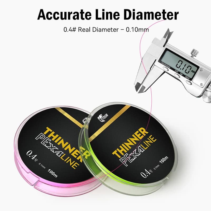 Ligne de pêche Leydun Micro THINNER 100m-150m MT8 4 brins tresse PE Japon pour carpe et mouche