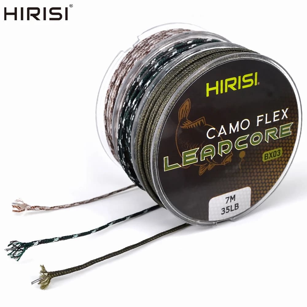 Ligne plombée carpe 35LB 7 mètres pour montage de cheveu - tresse 3 couleurs - pêche