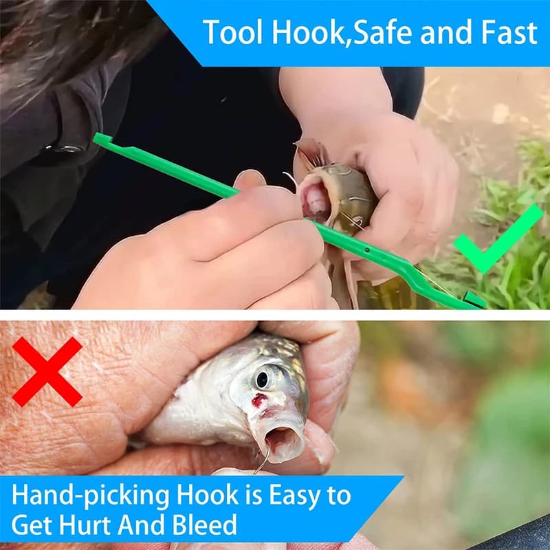 Dégorgeoir à poissons portable et léger - Outil d'extraction d'hameçons plastique pour pêche