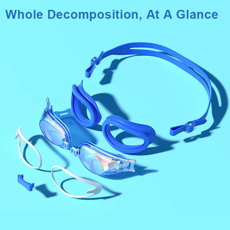 Lunettes de natation enfants JSJM anti-buée UV - Silicone ajustable professionnel unisexe pour piscine
