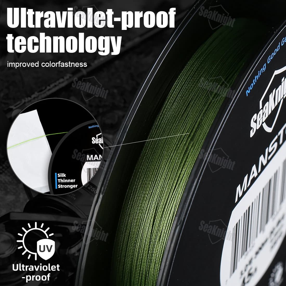 Ligne de pêche SeaKnight MANSTER X9 9 brins 500M anti-UV couleur durable 2024 nouvelle PE