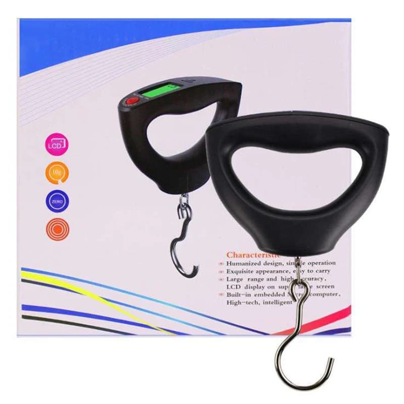 Balance électronique poche pêche 50kg WEIHENG LCD mini ressort numérique portable affichage rétroéclairé précis