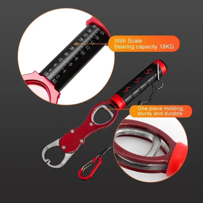 Pince à lèvres pour poisson avec pèse-poisson en alliage d'aluminium portable accessoire pêche