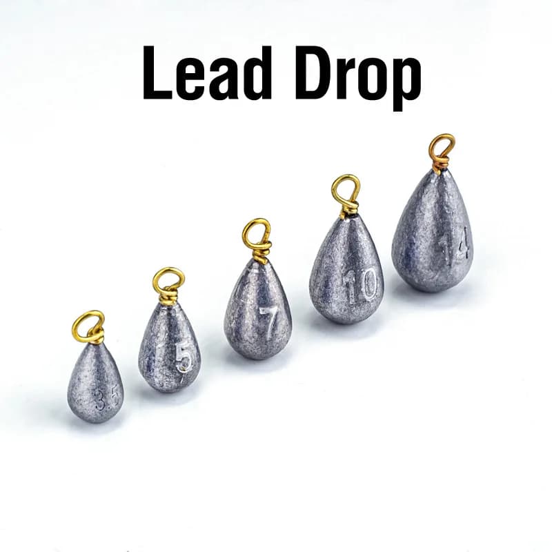 22 plombs de pêche en forme de larme pour eau douce et salée - poids drop shot et casting pour basse