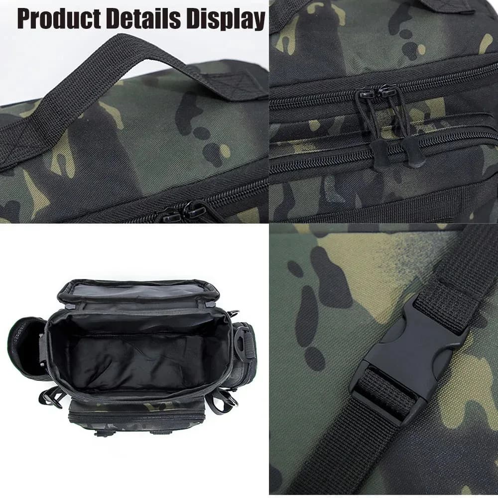Sac à dos camouflage pêche homme avec multiples compartiments pour matériel de pêche mer et extérieur
