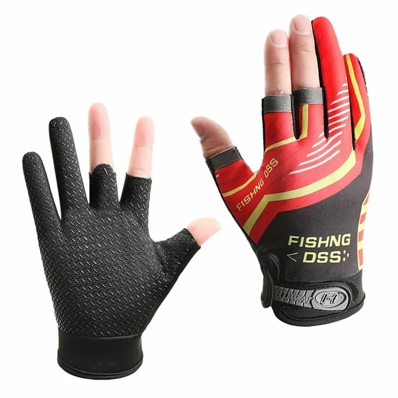 Gants pêche trois doigts homme été anti-UV anti-dérapant soie glacée légers techniques