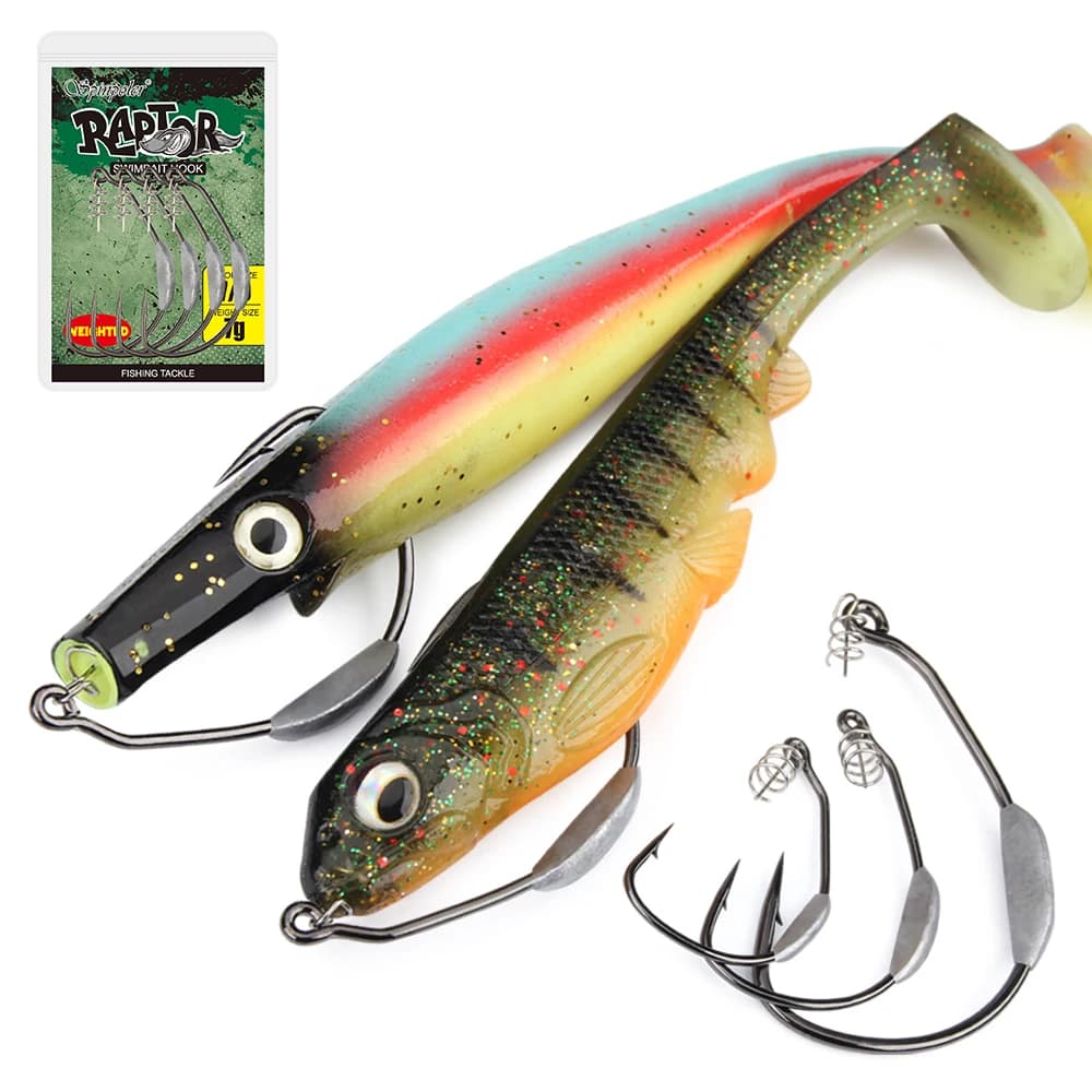 Hameçons lestés wide gap pour swimbaits pêche lourde eau douce mer gros poissons