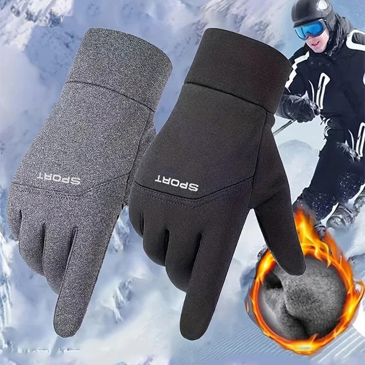 Gants outdoor windproof waterproof touchscreen pouce index extrémités doigts chauds running vélo
