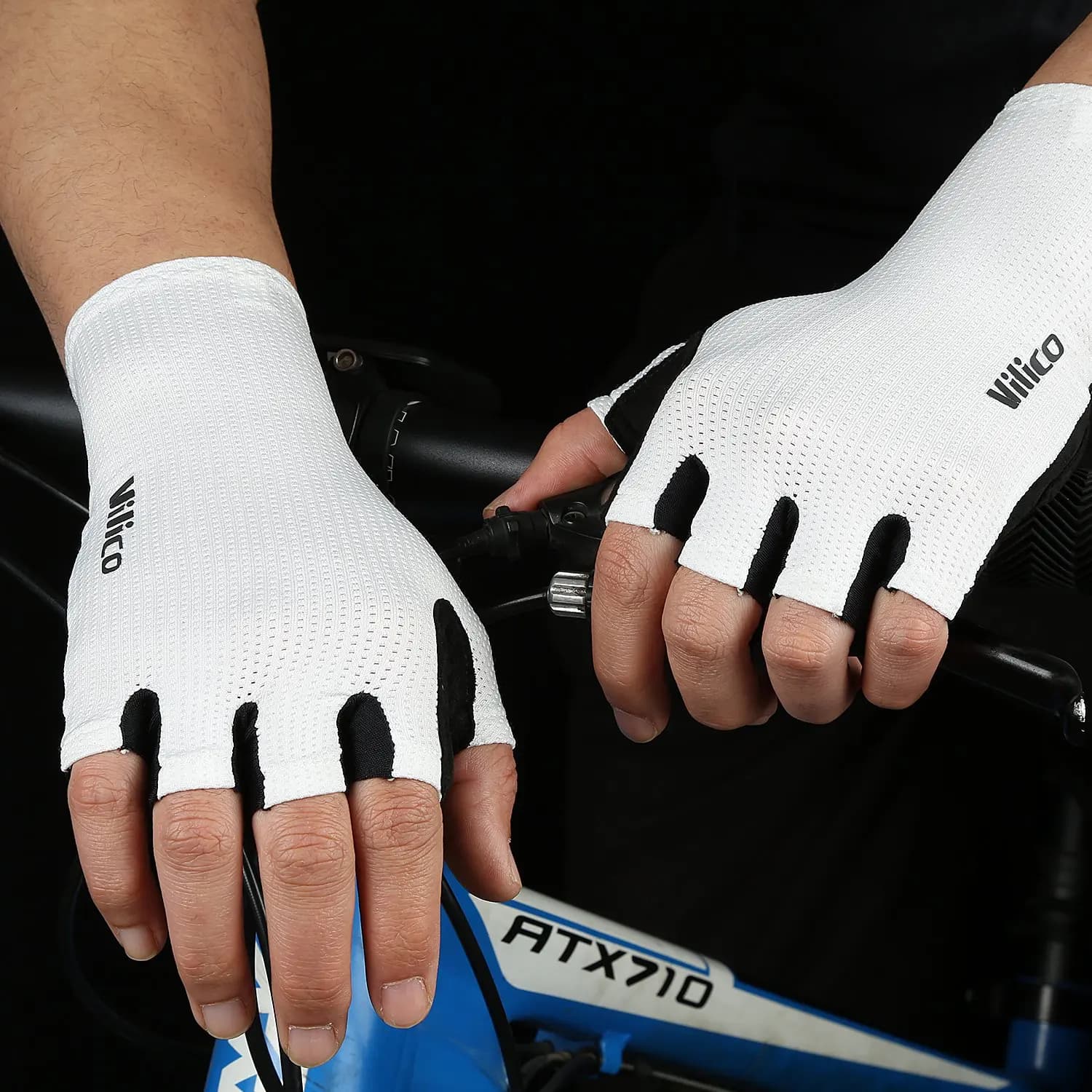 Gants vélo doigts coupés été anti-dérapants cyclisme route VTT sport course légers