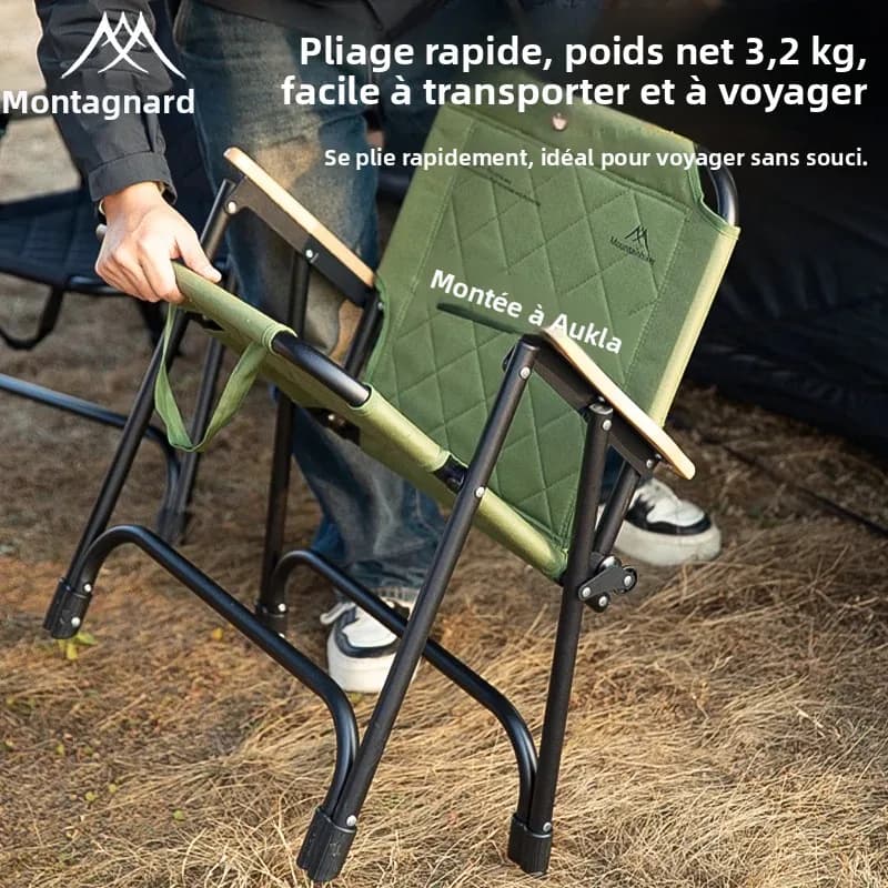 Siège pliant ergonomique renforcé pour pique-nique, camping et plage - Confort optimal