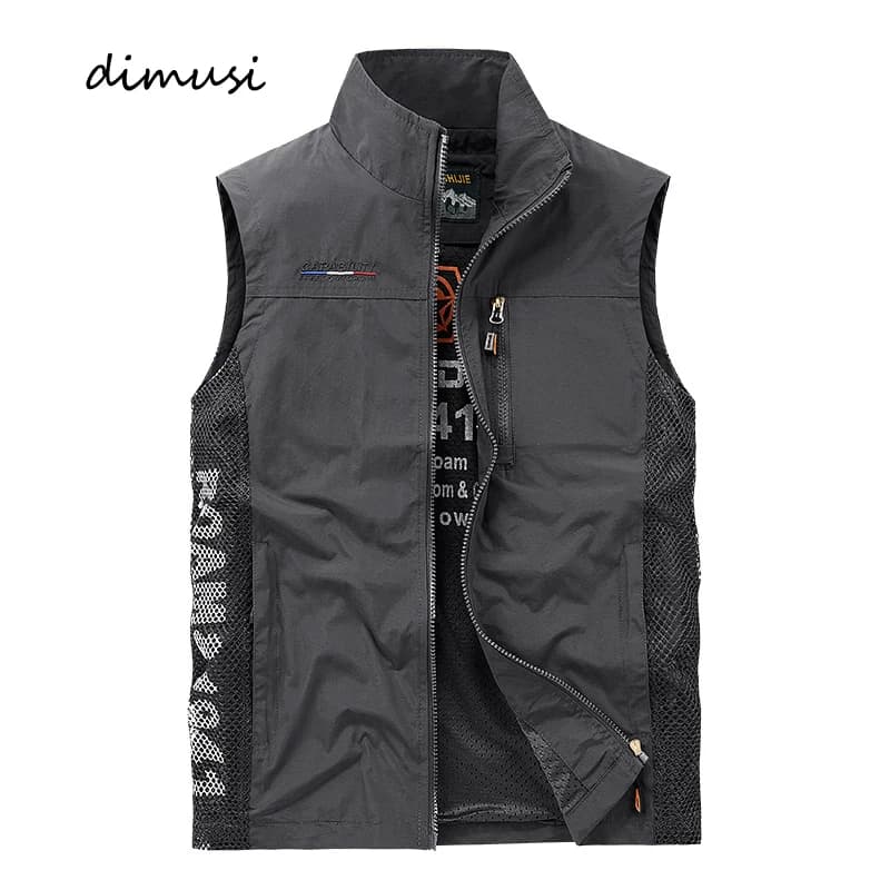 Veste homme été sans manches respirante pêche photographie loisirs extérieur veste mesh léger