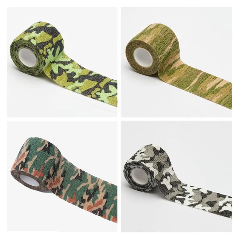 Ruban camouflage armée 5cmx4.5m - Bandage discret étanche pour équipement pêche
