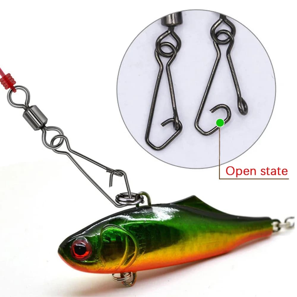 Barillet de pêche DNDYUJU 10-100PCS avec émerillon roulant pour hameçons et leurres - Accessoires