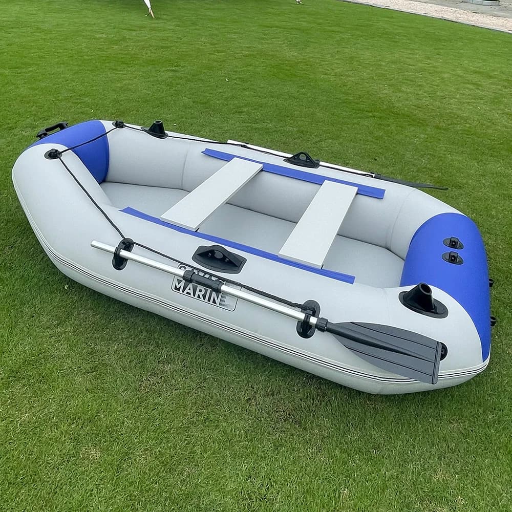 Kayak de pêche gonflable 3 places 7.5 pieds - Bateau à rames PVC durable pour rivières et lacs