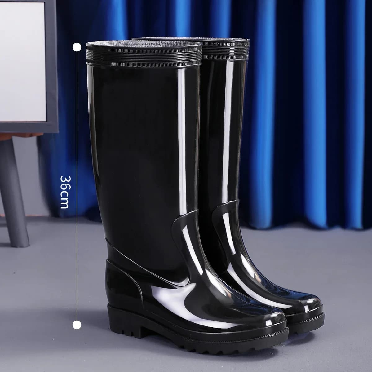 Bottes de pluie homme tube long épaissi imperméables extérieur anti-dérapage doublure polaire chaudes