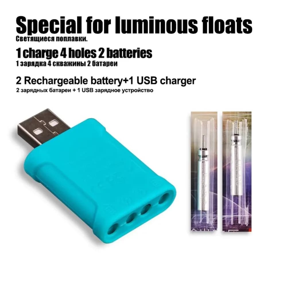 CR425 flotteur électronique lumineux USB rechargeable - bouée électrique 2 trous pêche
