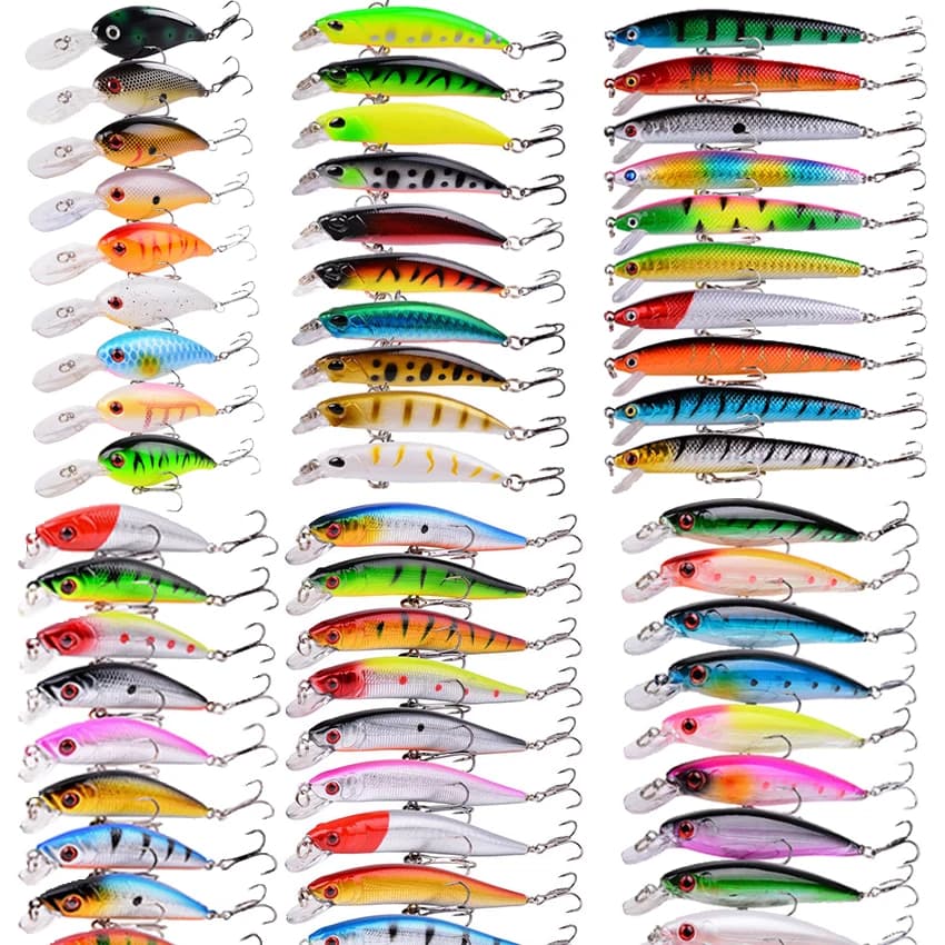 Set de 3/5/8 leurres pêche minnow wobble - Leurres nageurs crankbait qualité premium pour carnassiers