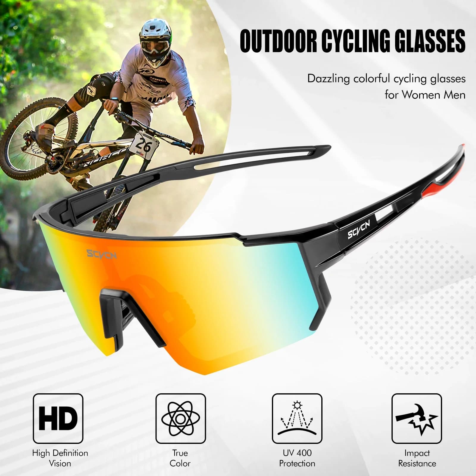 Lunettes de sport mode homme femme pêche - Protection UV400 VTT randonnée ski montagne cyclisme extérieur