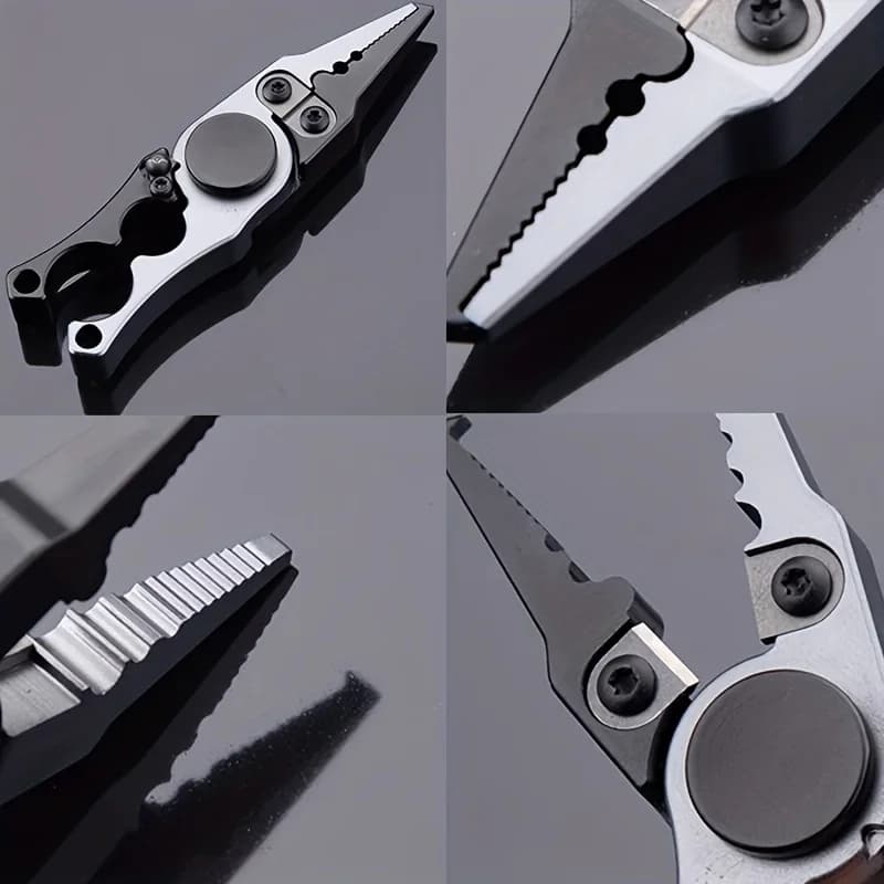 Pince pêche aluminium avec gyro et lame tungstène - Outil multifonction durable