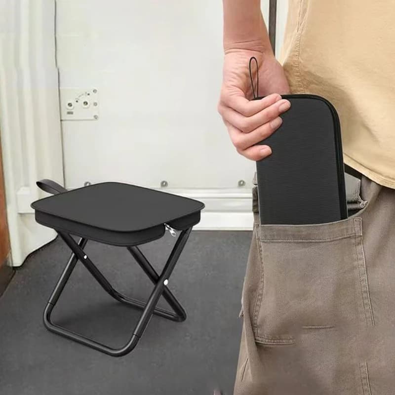 Tabouret pliant compact pour pêcheur - Siège portable sac à dos camping pique-nique déplacement