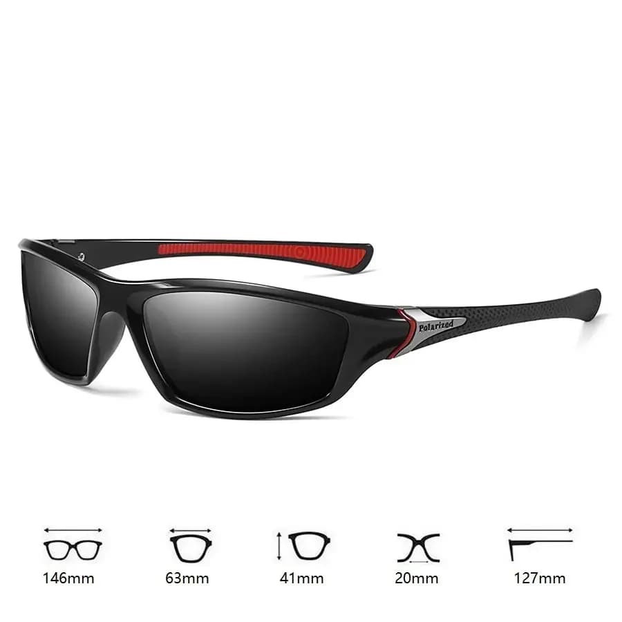 Lunettes de sport polarisées avec chaîne pour cyclisme et pêche - Protection UV400 unisexe outdoor