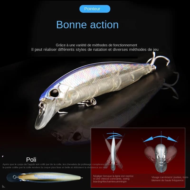 Leurre pêche Bearking 10cm 15g hot model minnow professionnel profondeur 0.8-1.5m 14 couleurs