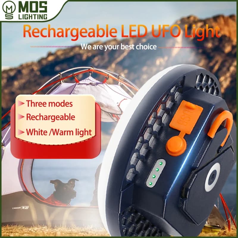 Lampe LED rechargeable 9900mAh avec aimant pour pêche nocturne et éclairage d'urgence
