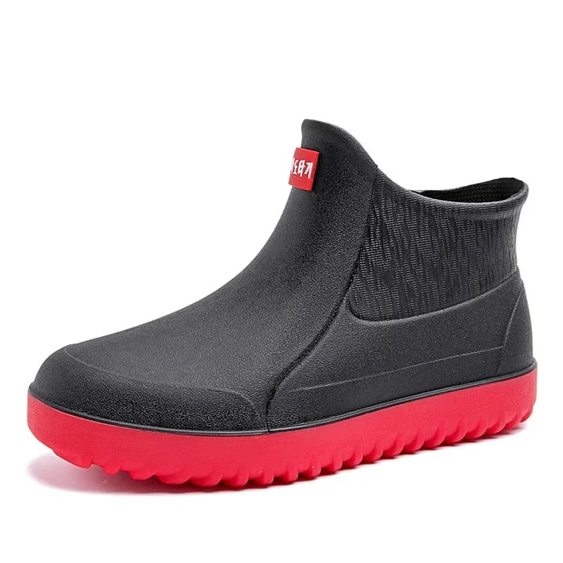 Bottes de pluie homme mode mi-mollet doublées polaire antidérapantes cuisine pêche