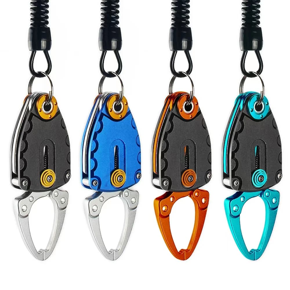 Pince à lèvres de poisson pliable DNDYUJU - Ultra légère avec corde de retenue pour pêche