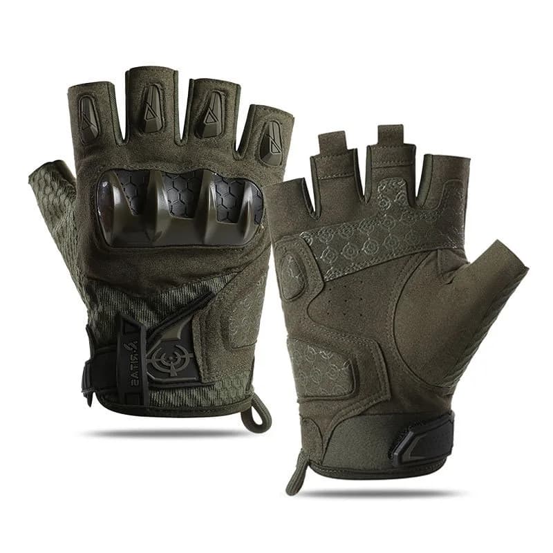 Gants tactiques demi-doigts pleine main anti-dérapage coque dure pêche sport
