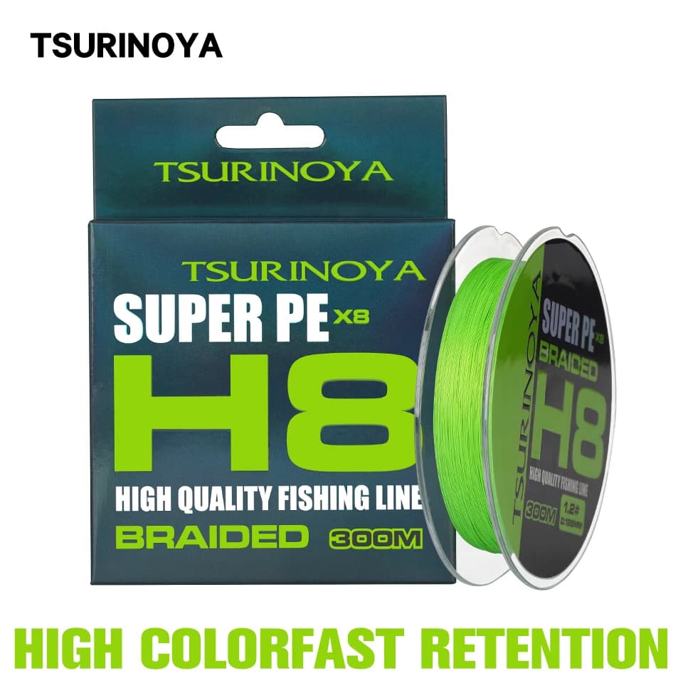 Ligne PE TSURINOYA H8 100-300M 8 tresses 14-50LB - Lancer ultra-long et multifilament lisse pour pêche précise
