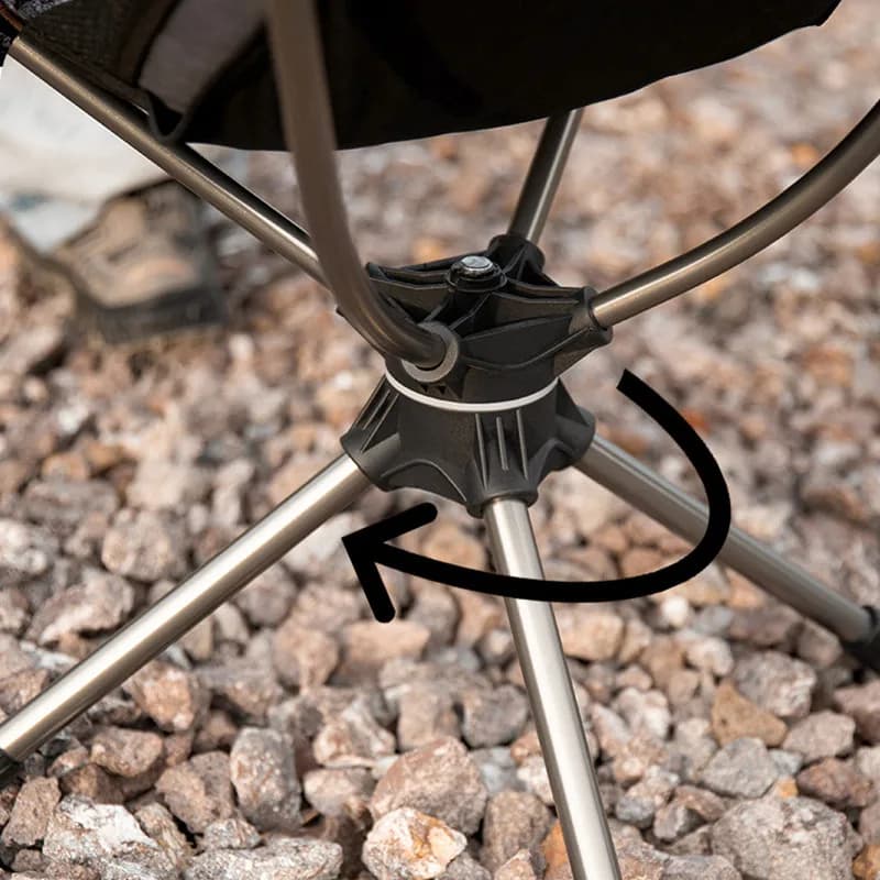Chaise pliable aluminium rotative 360° - Siège léger pour pêche, camping et pique-nique voyage