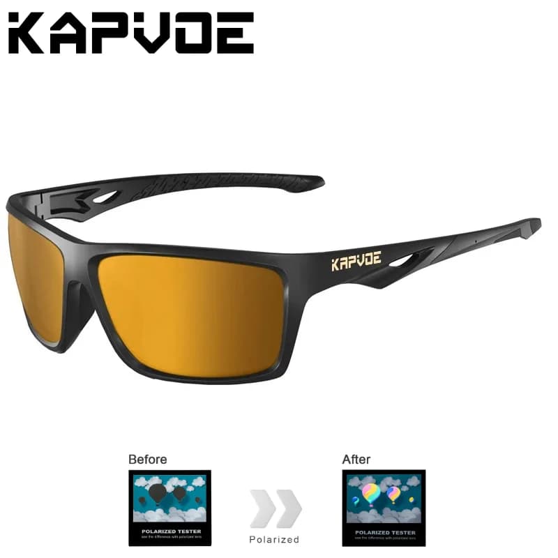 Lunettes de randonnée polarisées Kapvoe 2026 - Verres HD PC UV400 pour pêche et outdoor