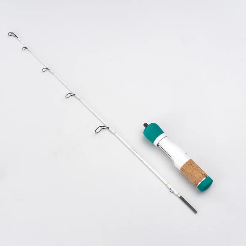 Canne à pêche glace carbone 64cm DEUKIO ultra-légère portable 2 sections pour pêche hivernale