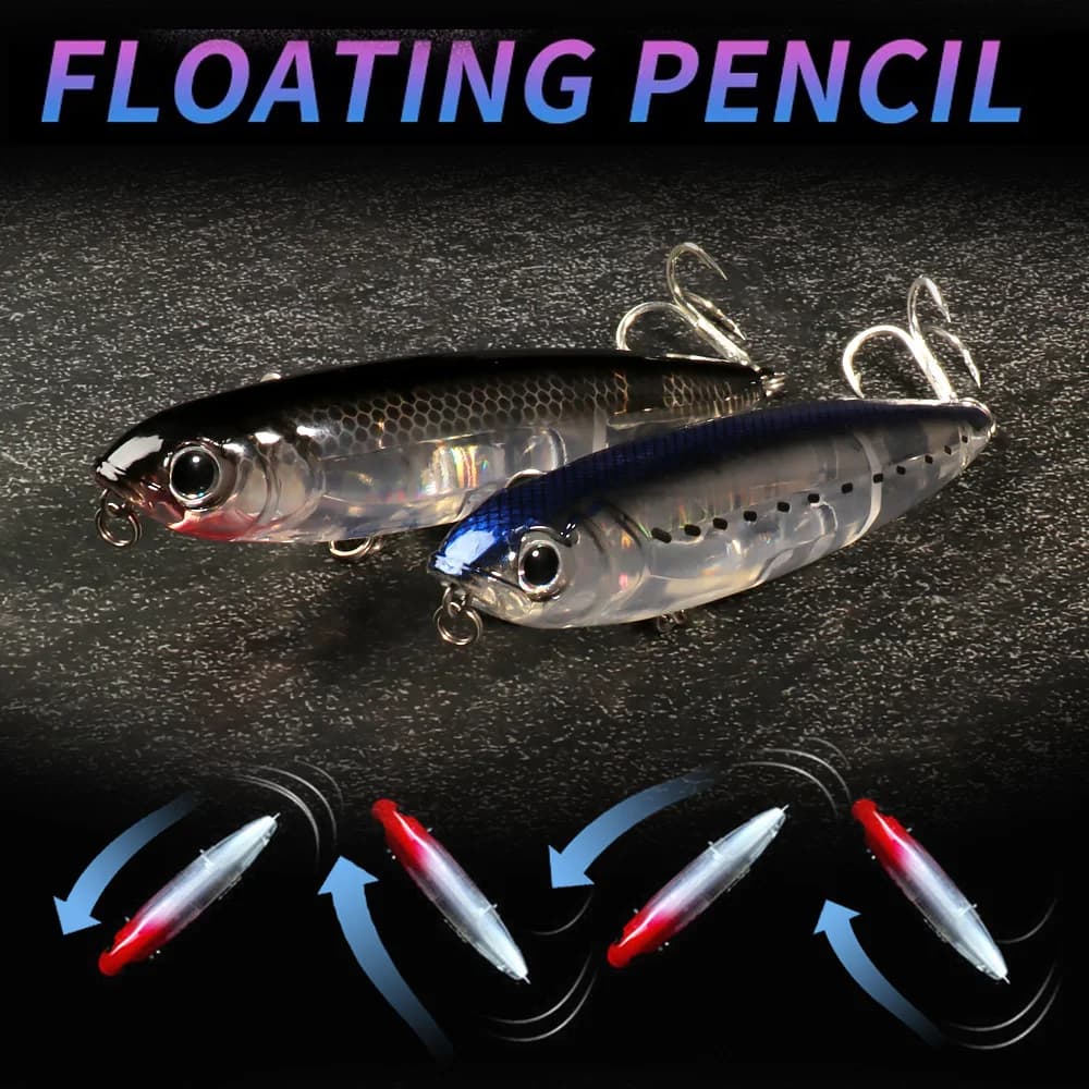 Leurre flottant GOBAIT 17.5g 10cm - pencil bait topwater pour technique walk the dog