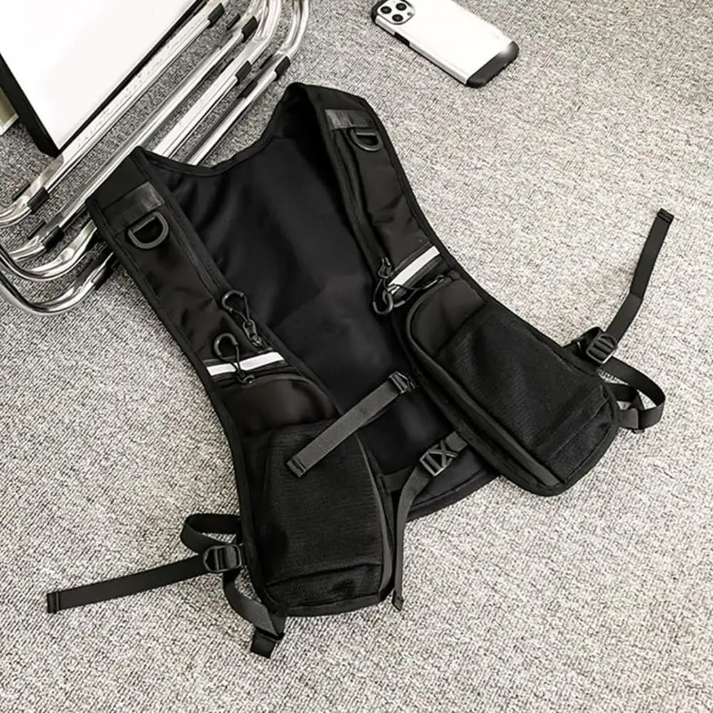 Sac de sport streetwear pour homme avec bande réfléchissante et grande capacité