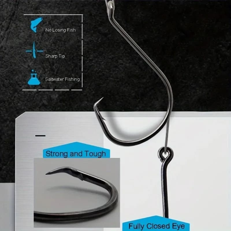 25 hameçons circle saltwater avec bas de ligne acier - Pour silure et bars taille 10/0 à 1/0