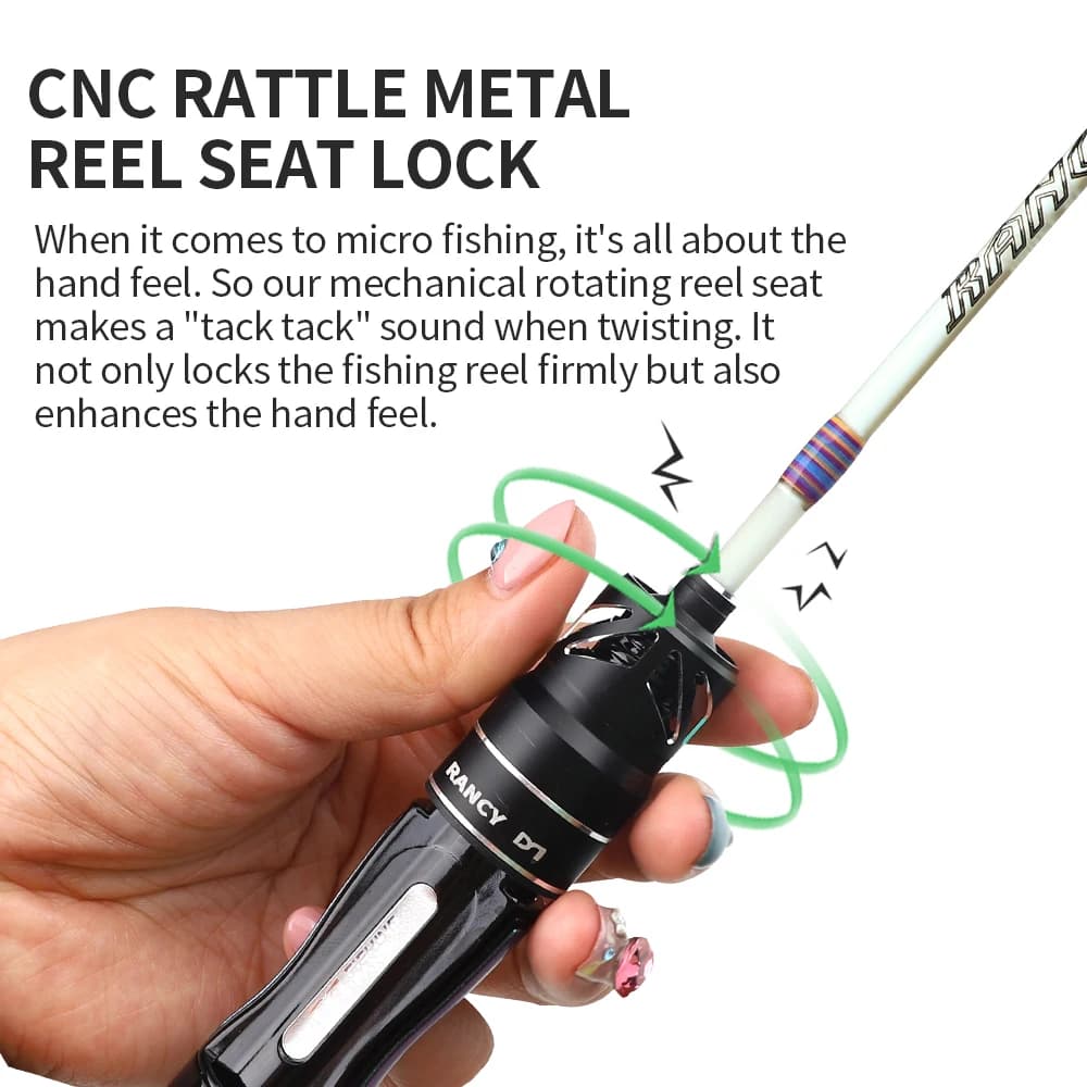 Canne truite ultralégère Fishingfans Mini Player 1.4m fibre de verre avec guides FUJI pour pêche fine