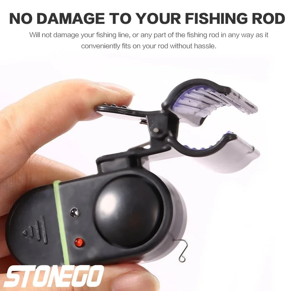 Cloche alarme sonore avec LED pour canne à pêche - Indicateur de touches à clip souple pour extérieur