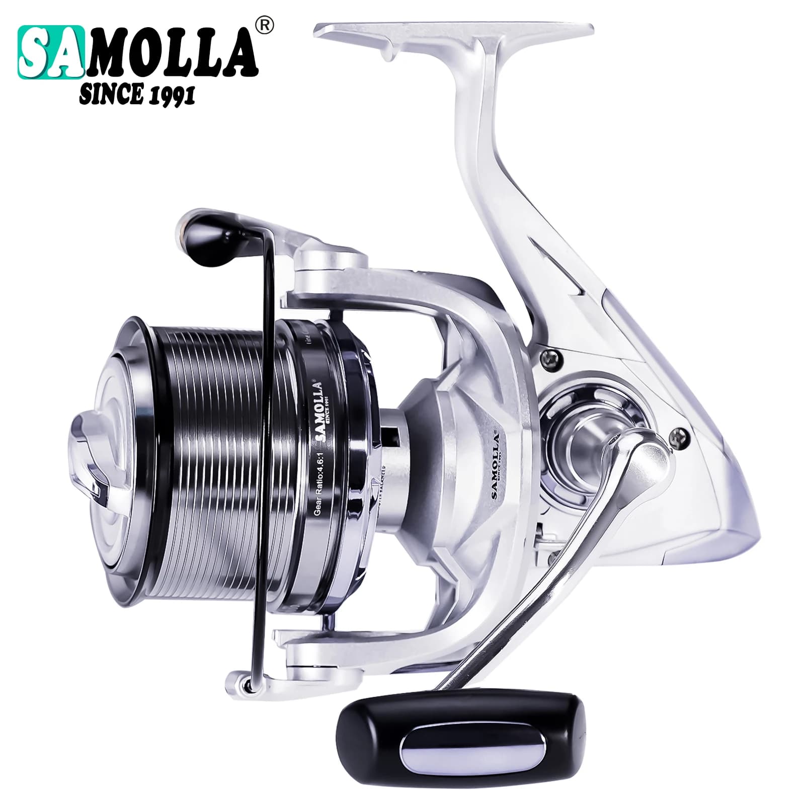 Moulinet spinning mer SAMOLLA 12+1BB frein 25kg pour pêche au leurre métal et surfcasting