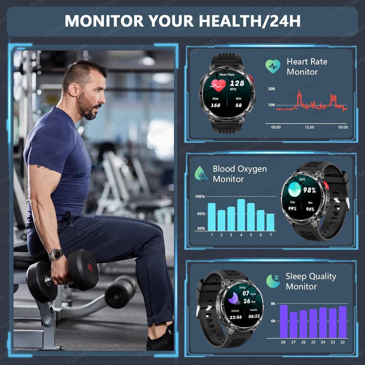 Montre outdoor T-Rex3 Pro GPS tracker 120 jours autonomie 1100mAh étanche 10ATM homme sport